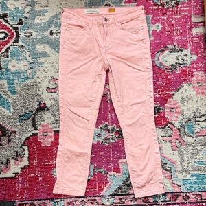 Pilcro and the Letterpress Light Pink Orange Crop Jeans Anthropologie size 27